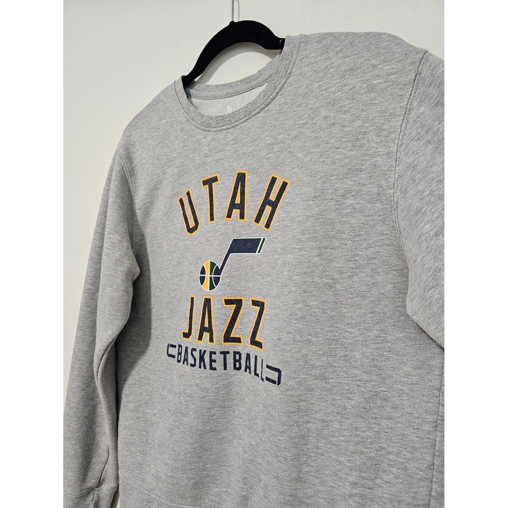 Fanatics Utah Jazz NBA Sweatshirt Mens Medium Grey Fleece Pullover Basketball ~ - Picture 3 of 7